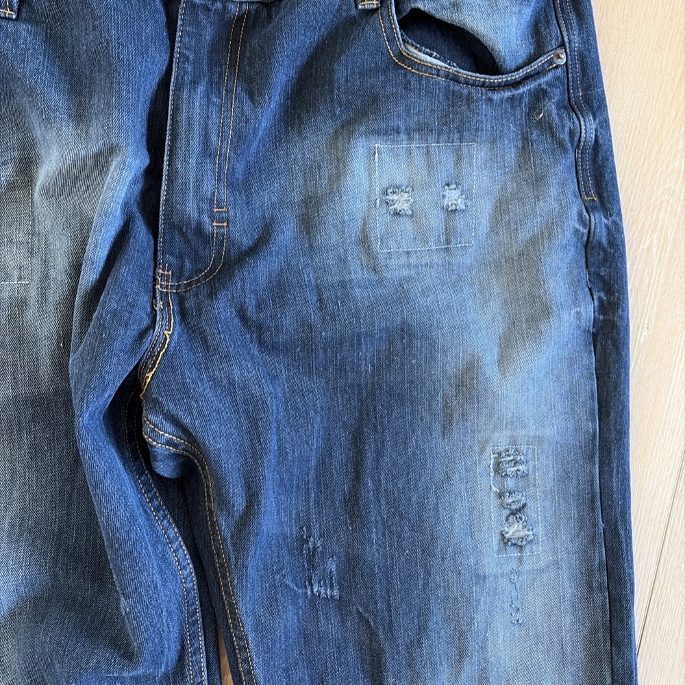 Rocawear Classic Fit Mens Dark  Jeans‎ Size 44 X 32 patchwork baggy street - Picture 3 of 10